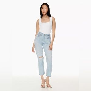 Agolde Riley High Rise Straight Crop in Shatter